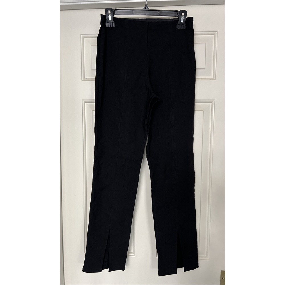No Boundaries Juniors Size Small (3-5) Black Stretchy Pants Side Zip Front Slit